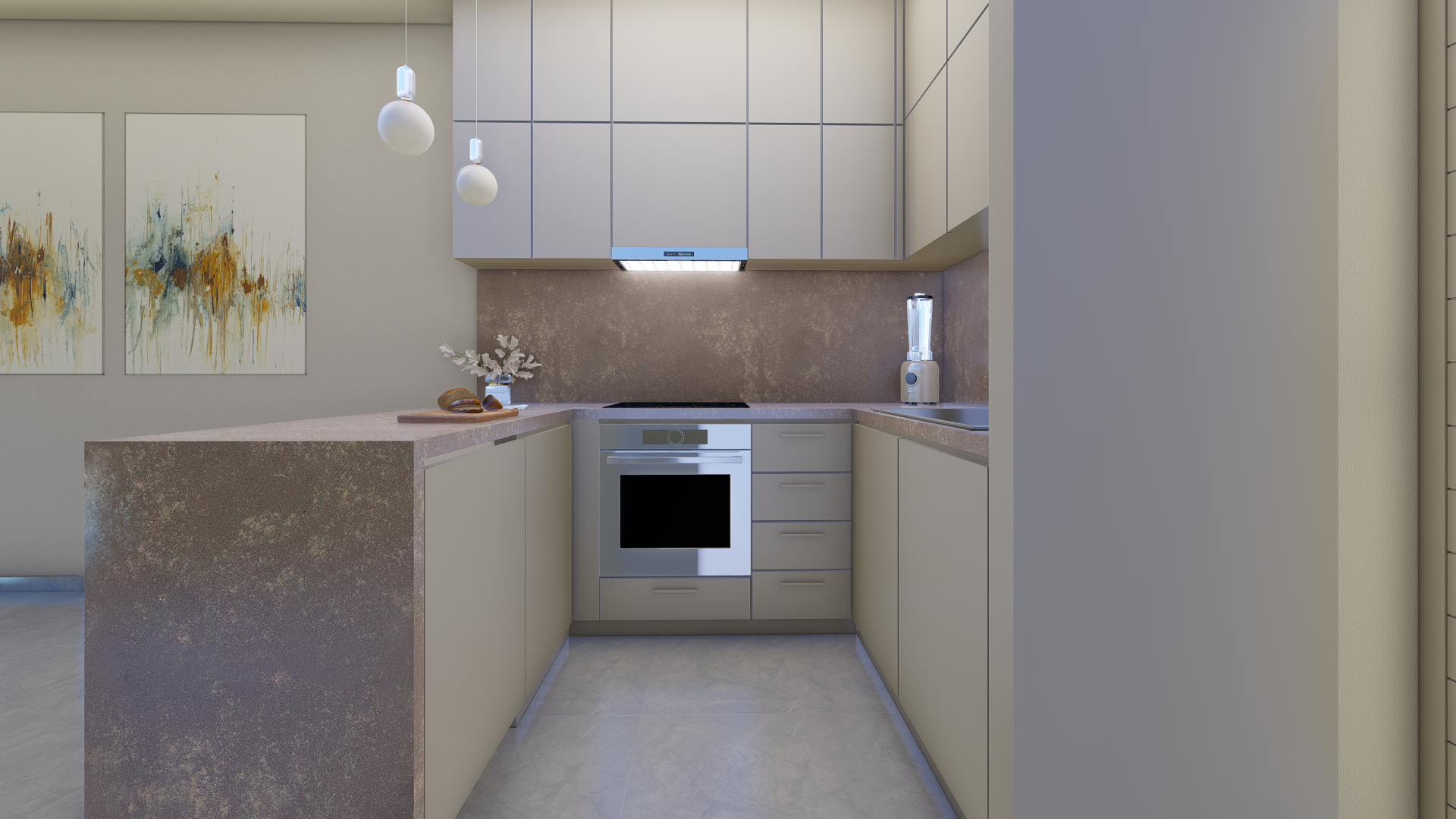 Kitchen 101 - Choice 1 - Interior visualisation